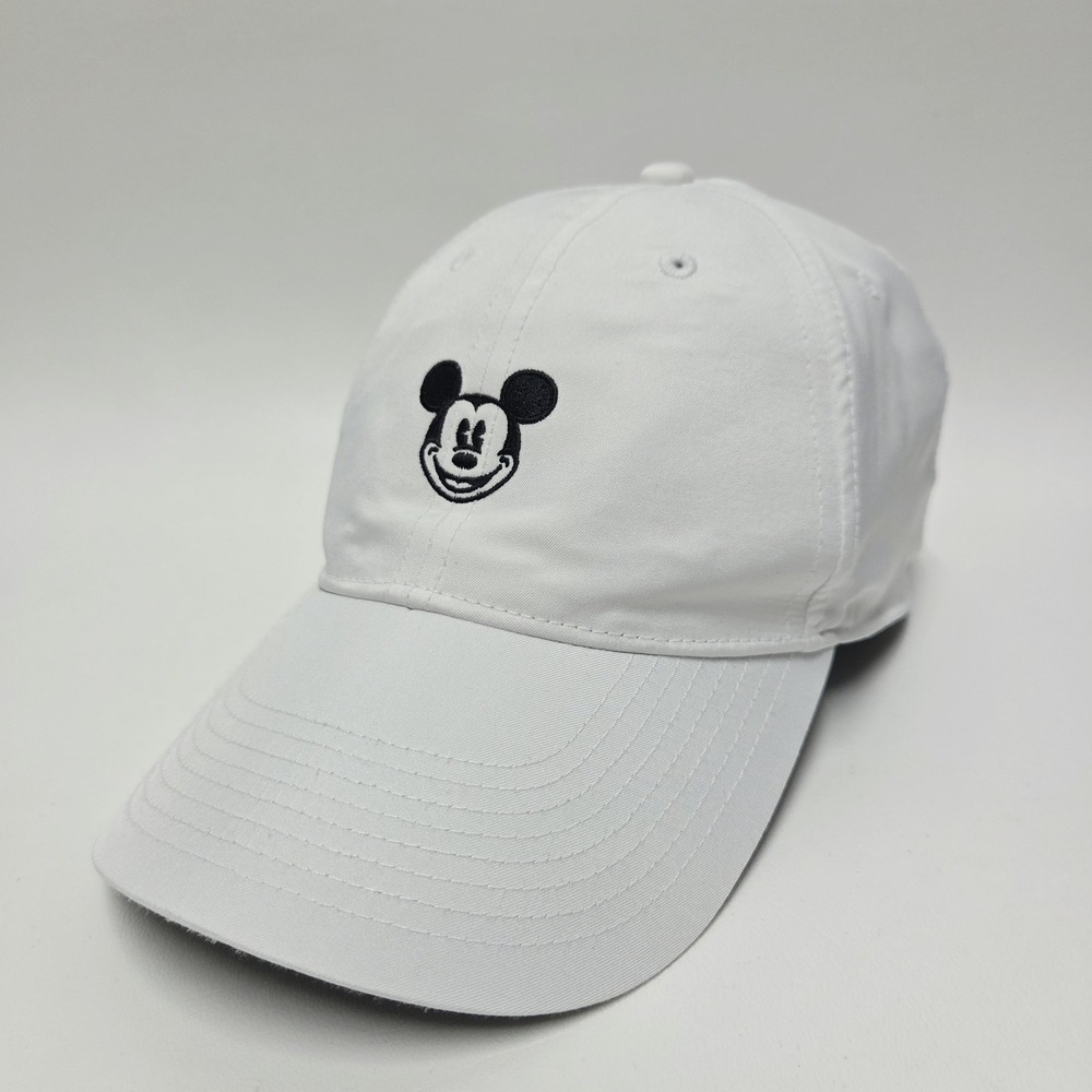 Disney Parks Nike Dri-Fit Club Cap White Mickey Mouse Baseball Hat Adult M/L